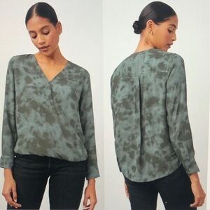RAILS Hillary Slate Tie Dye Long SLeeve Wrap Crossover Top Size Medium & Large